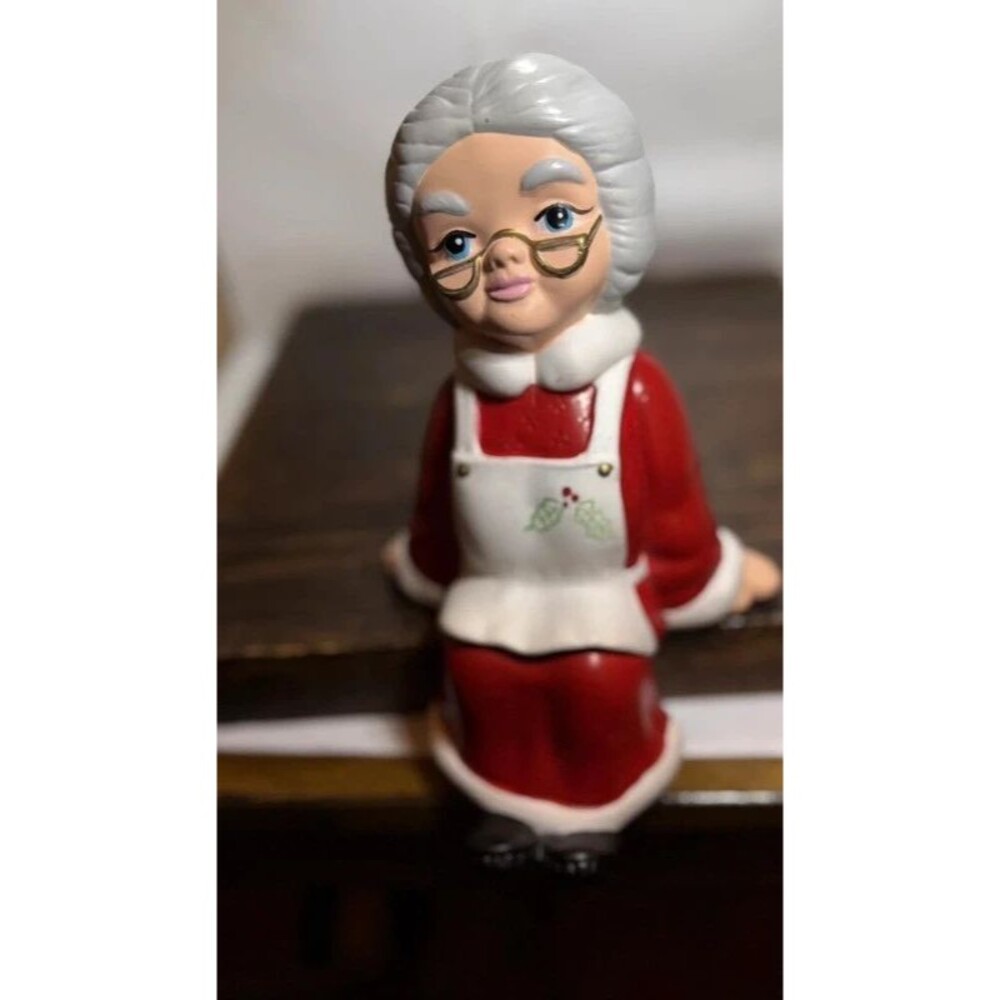 Vintage Mrs. Claus Statue figure. Handmade Christmas.